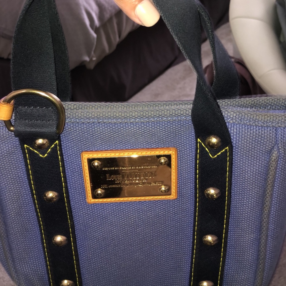 Louis Vuitton Blue Tote Bag unique